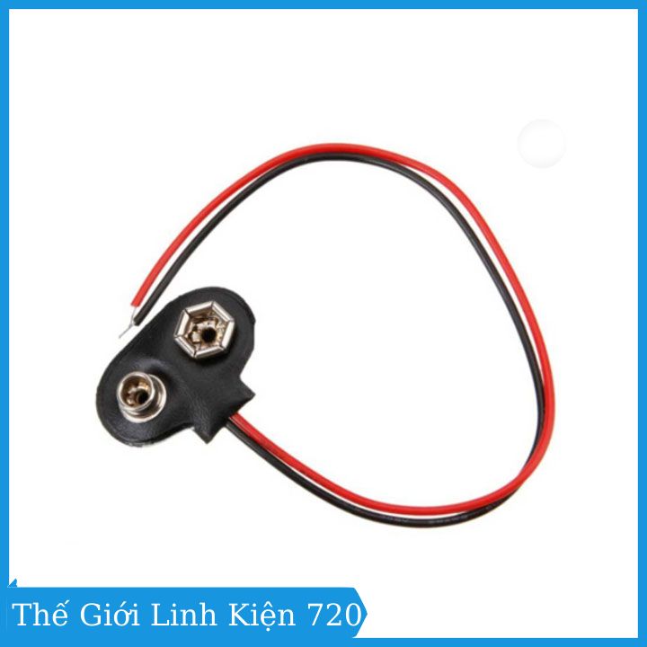 Dây đế pin 9v có đầu jack nối ra DC 5.5x2.1