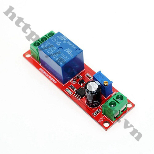 Module tạo trễ đóng ngắt relay 12v sử dụng ic ne555