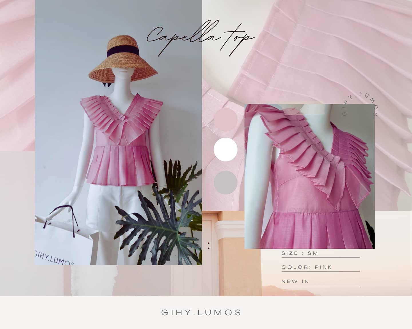Áo kiểu dập li cổ | Capella Top - Gihy.lumos