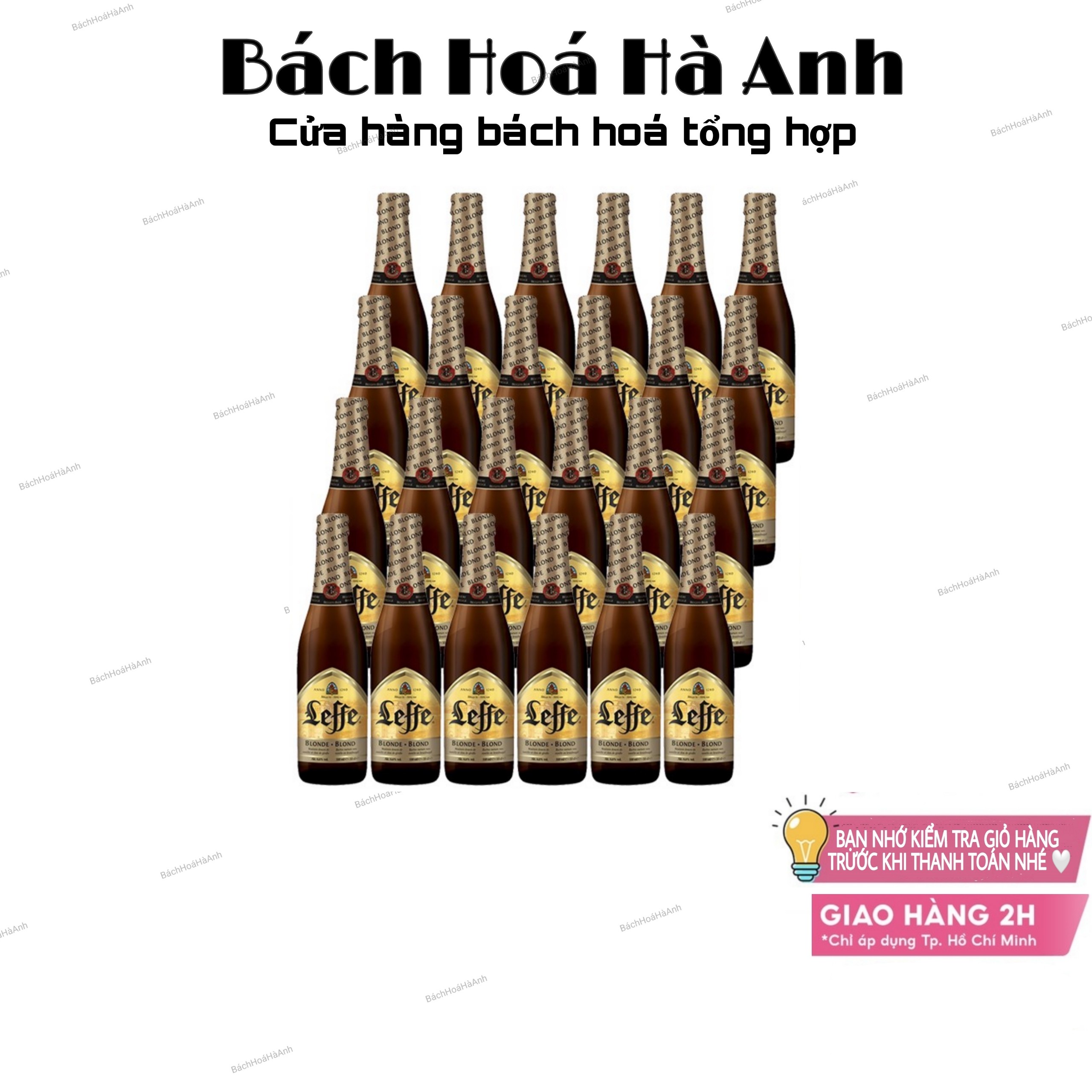 BIA LEFFE BLOND VÀNG - 24 CHAI 330ML