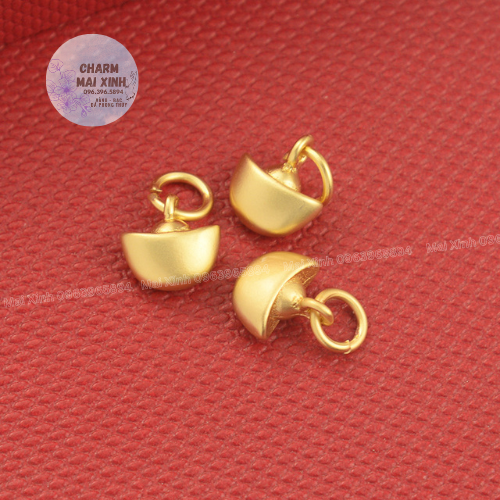 Thỏi vàng treo mạ điện - mang lại may mắn - tài lộc - charm xâu vòng tay, cổ phong thủy nam nữ