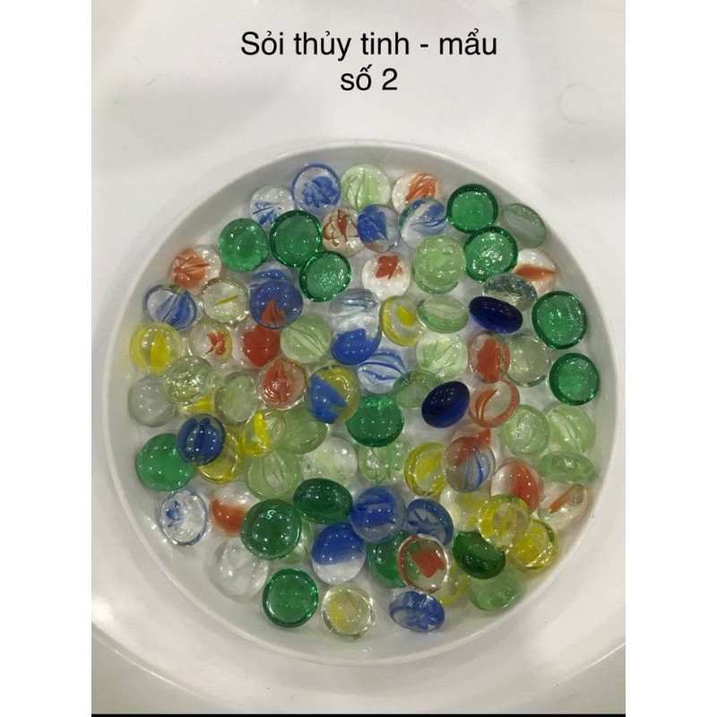 Viên sỏi thủy tinh viên sứ trang trí hồ cá chậu cây