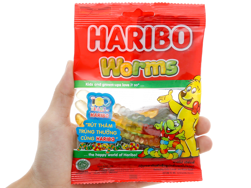 [Siêu thị WinMart] - Kẹo dẻo Haribo Worms gói 80g
