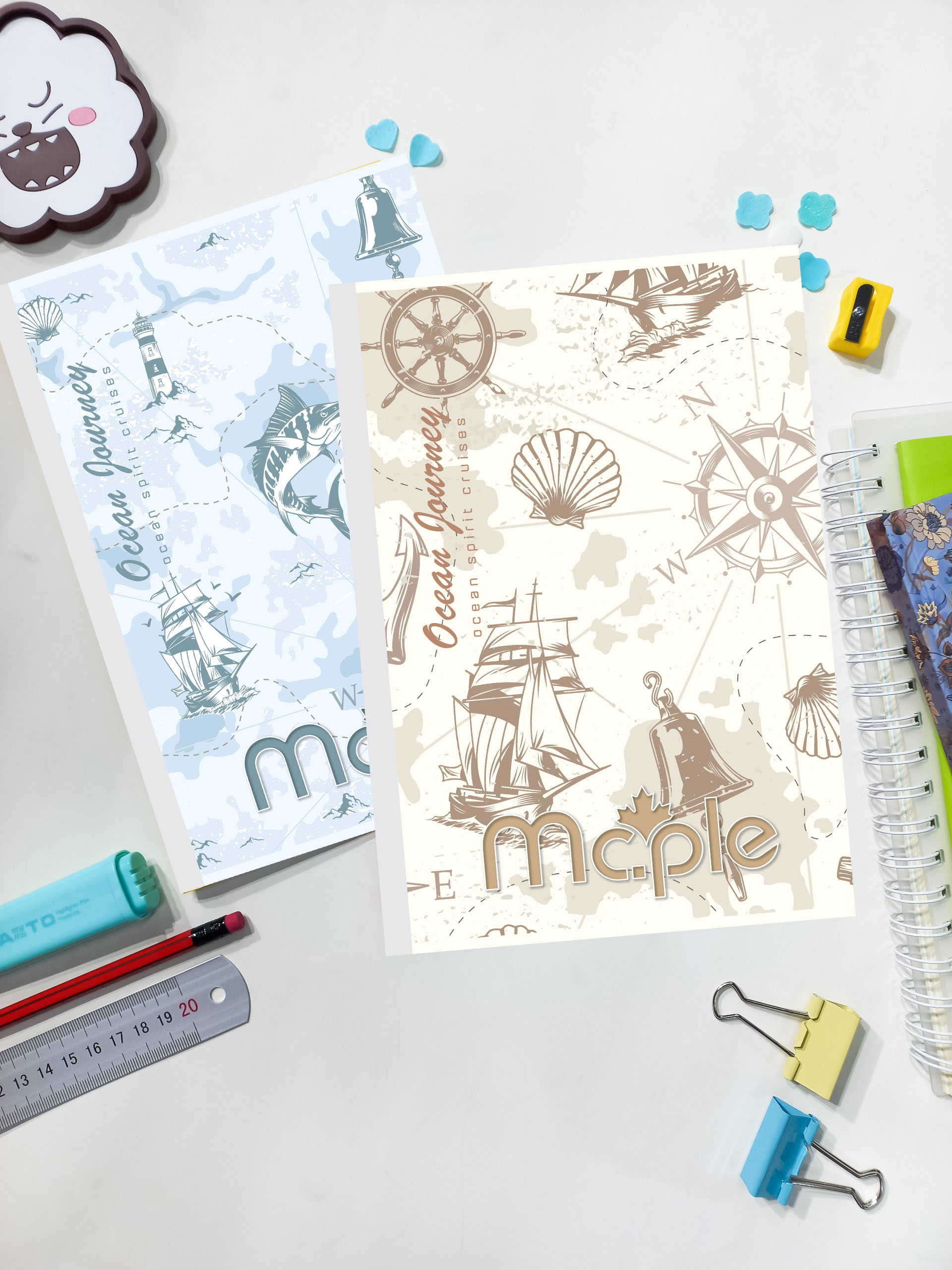 [MC.PLE] Combo 5 quyển vở Kẻ ngang B5 Mc.ple 80/120 trang OCEAN JOURNEY, định lượng 60gsm, độ trắng 92% ISO - Sổ tập vở chất lượng, bám mực tốt - MS2060/2061