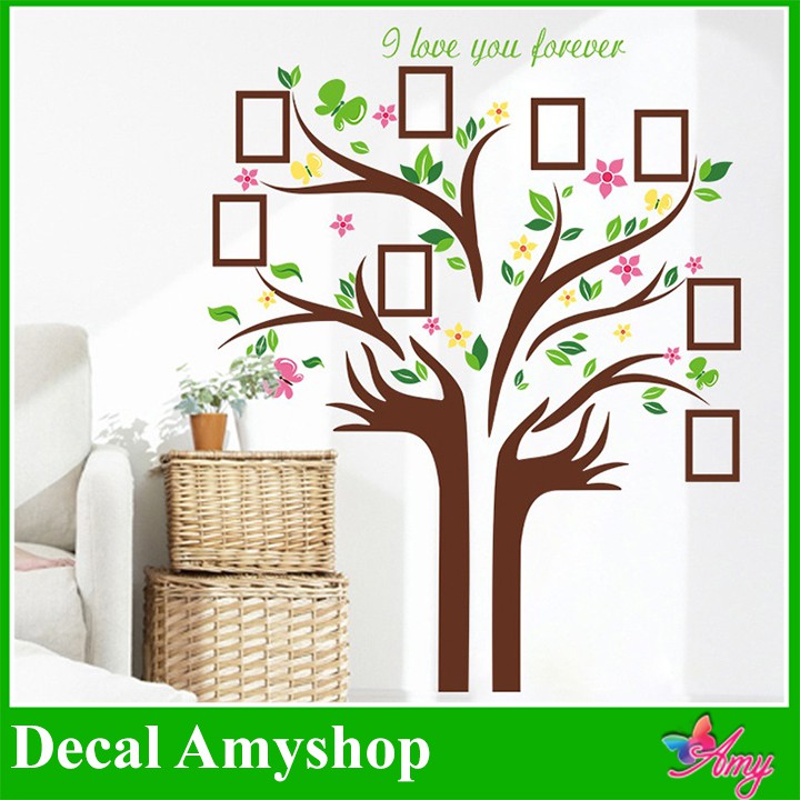 Decal dán tường cây treo ảnh - cây khung ảnh 14 amyshop