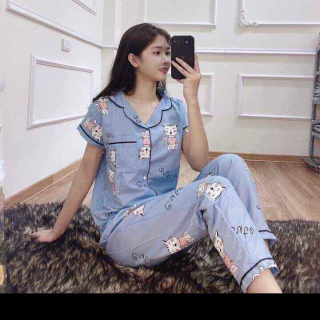 Pizama tay cộc quần dài
