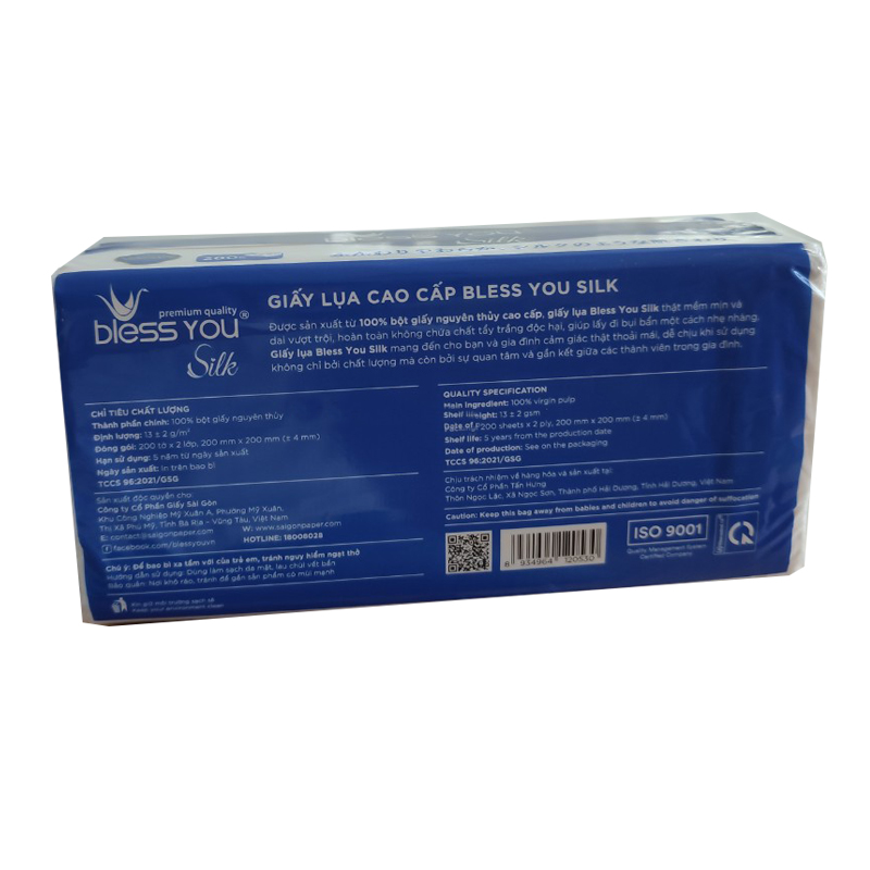 Bộ 4 Gói Khăn Giấy Bless You Silk 200T