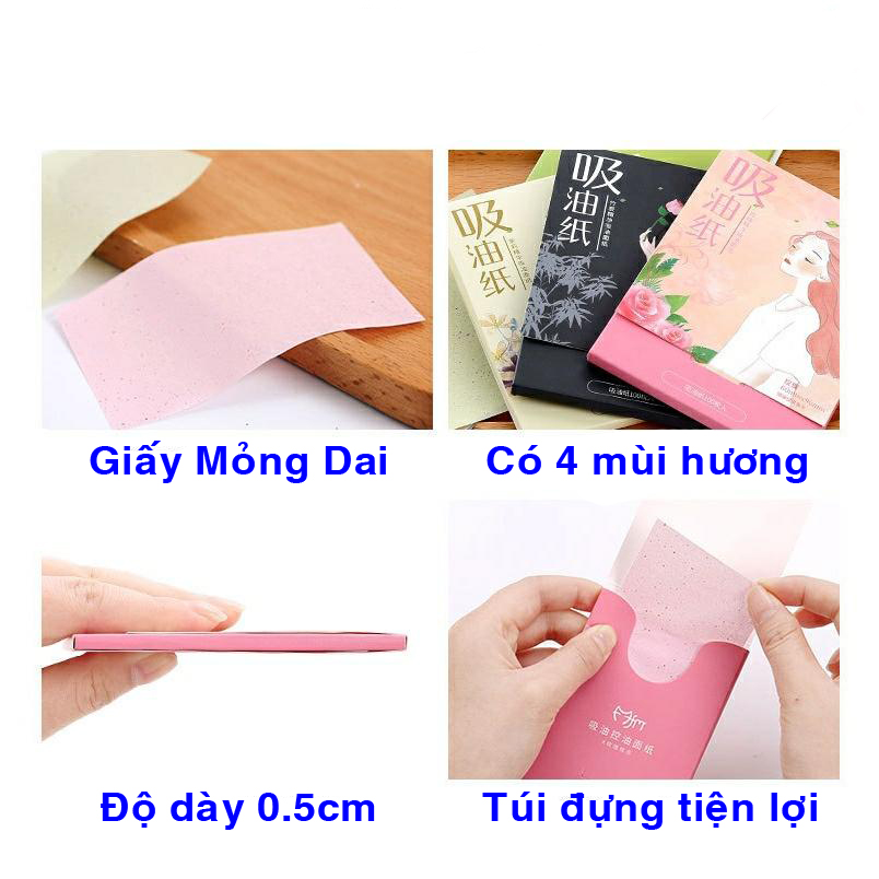GIẤY THẤM DẦU 100 TỜ CÓ HƯƠNG THƠM