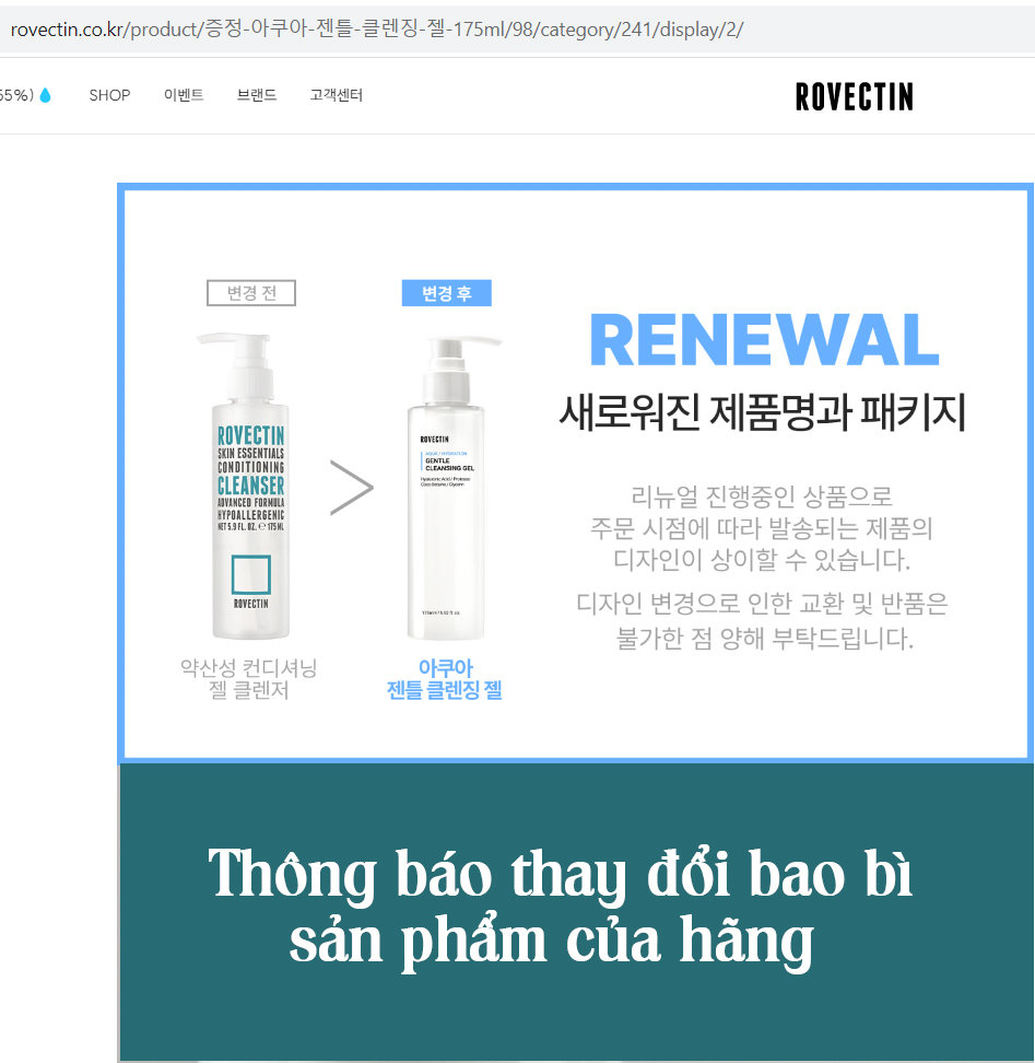 [Nhacuabeautyholic] [MẪU MỚI 2023] Sữa rửa mặt thuần chay ROVECTIN