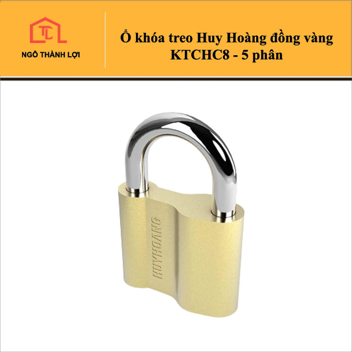 Ổ khóa treo Huy Hoàng đồng vàng KTCHC10 - 6 phân / KTCHC8 - 5 phân có bán tại Ngô Thành Lợi