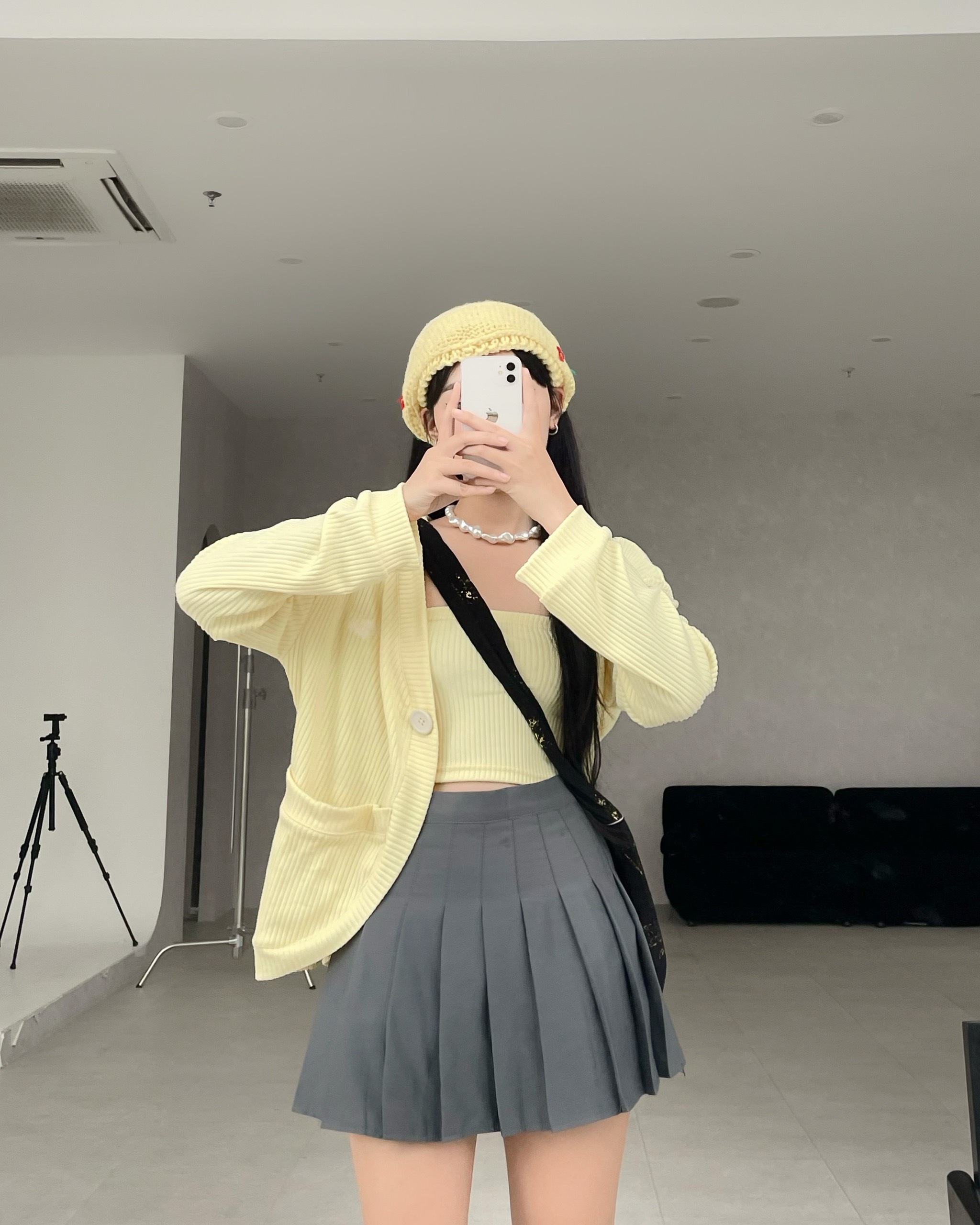 [VOUCHER 12%/149K] Set áo cardigan 2 món MONÁ - TUNA XANH/VÀNG