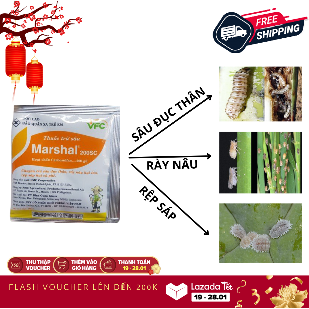 ĐẶC TRỊ RỆP SÁP VÀ SAU BỆNH GÂY HẠI - 5 GÓI MARSHAL