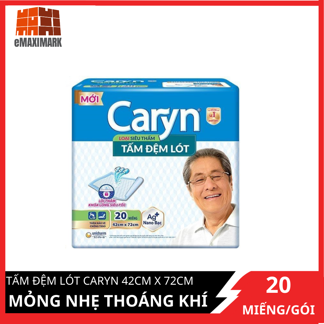 HCMTấm Đệm Lót Caryn Mỏng Nhẹ Thoáng Khí 42cm x 72cm 20 miếng gói