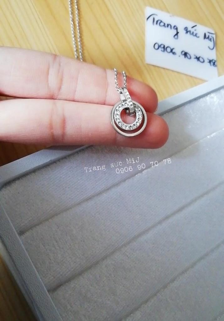 Dây chuyền titan đính xoàn trắng