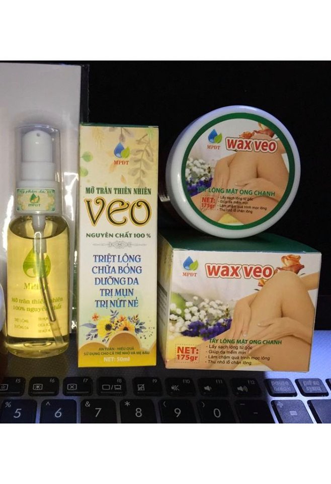 Combo Bộ TRIỆT LÔNG VĨNH VIỄN Gồm (1 Wax lông tẩy lông + 1 Tinh chất mỡ trăn + tặng kèm giấy wax + que gạt)