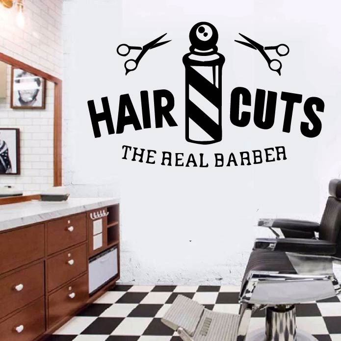Decal Trang trí Barber, Salon cắt tóc P2