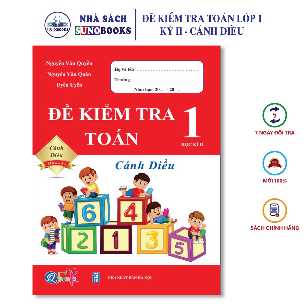 Sách - Đề Kiểm Tra Toán Lớp 1 - Học Kì 2 - Cánh Diều 1 cuốn