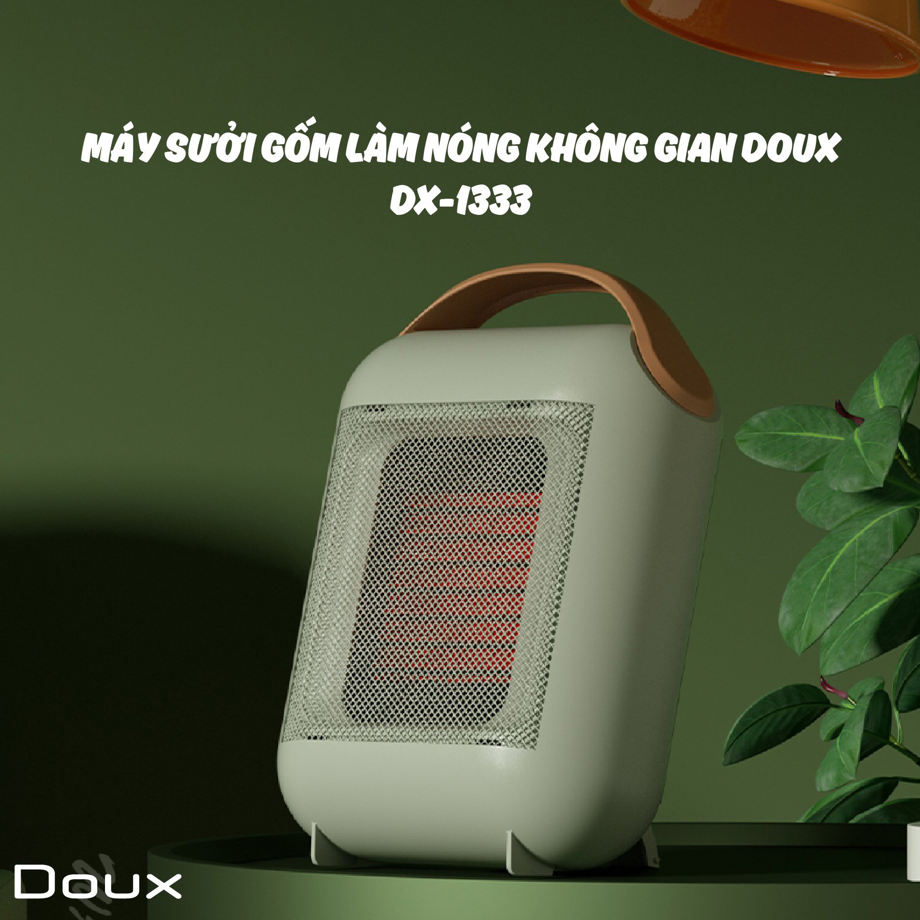 Máy sưởi ấm gốm mini Doux công nghệ mới tiết kiệm điện năng, không đốt cháy, không khí | Quạt sưởi ấm mùa đông cho bé