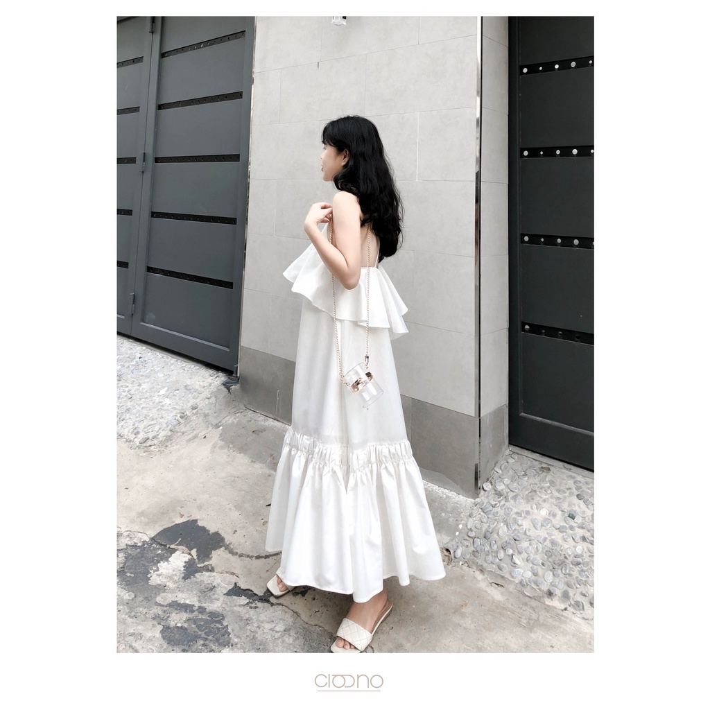 Cigno-đầm yếm cổ bèo hở lưng nana