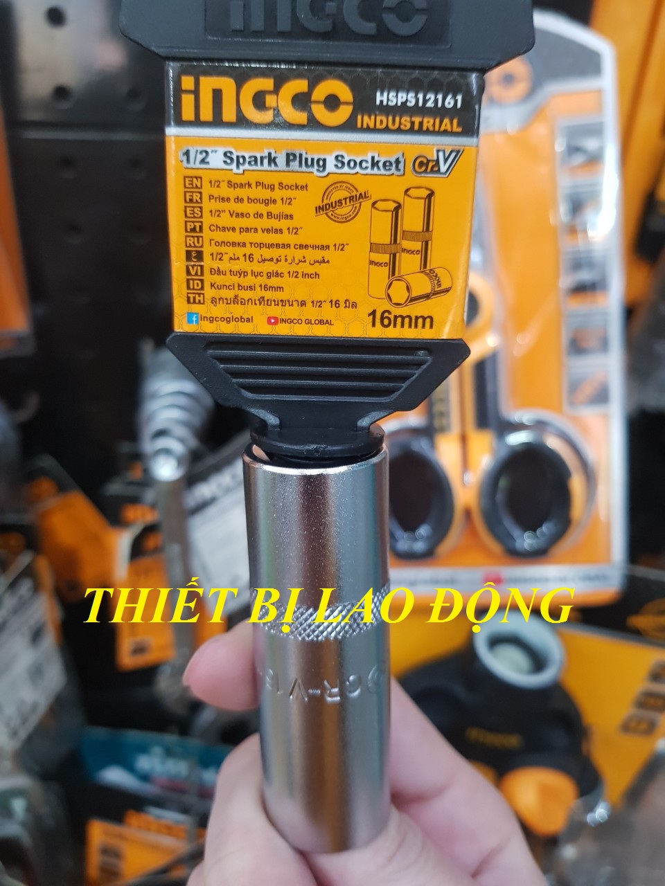 Đầu tuýp mở bugi 1/2"- 16mm INGCO HSPS12161