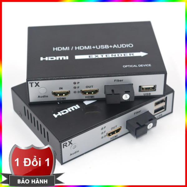 Bảng giá Bộ kéo dài HDMI qua cáp quang 20KM có cổng Usb điều khiển chuột và bàn phím- Bộ khuyến đại tín hiệu HDMI 20KM - HDMI extender 20km - Bộ kéo dài HDMI và USB qua dây QUANG xa 20KM - Hỗ trợ 2 cổng kết nối HDMI Phong Vũ