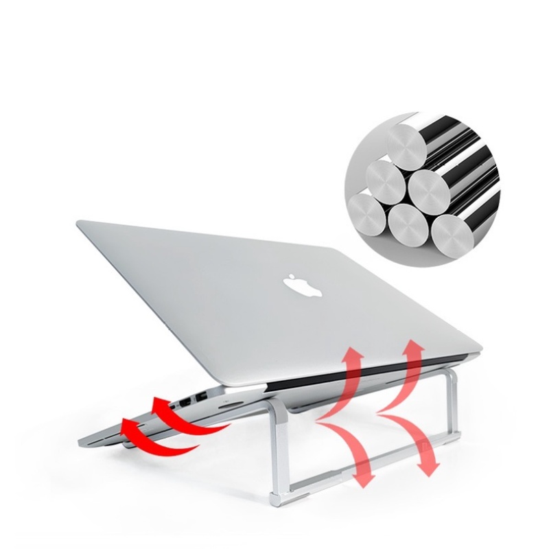 Giá đỡ Macbook kiêm đế tản nhiệt Laptop nhôm L230 chắc chắn, gấp gọn, kê cao tản nhiệt tốt.