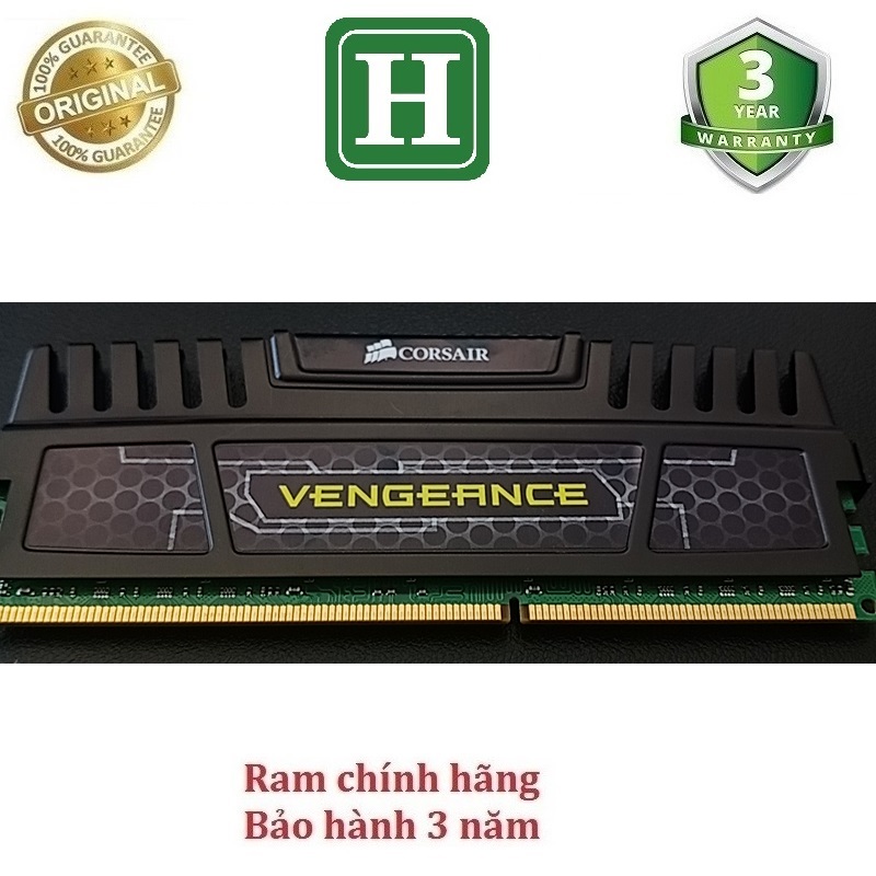 [HCM]Ram tản nhiệt 4Gb ddr3 bus 1333 overclock 1600 hiệu Corsair Vengeance chính hãng bảo hành 3 năm