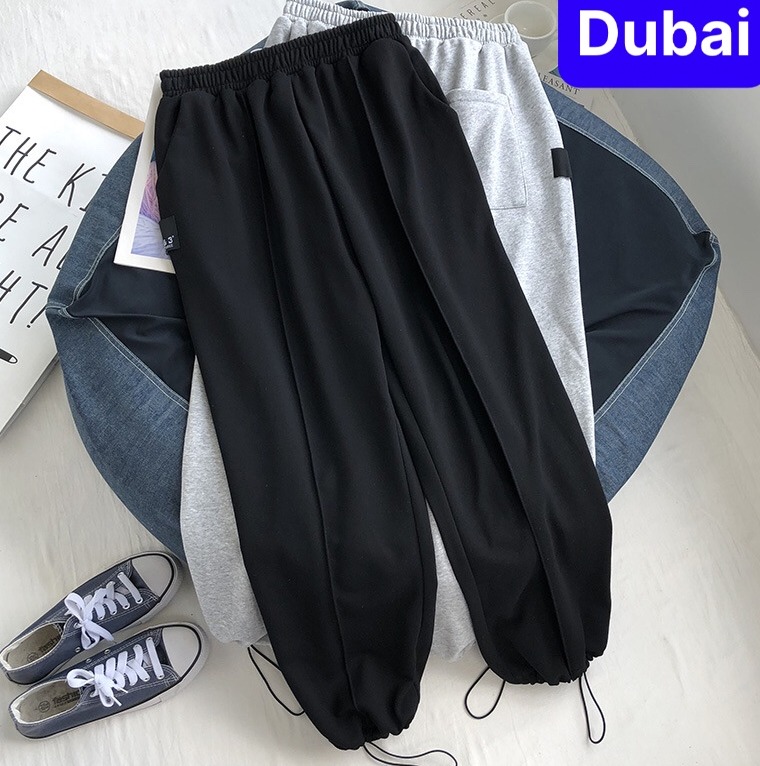 QUẦN JOGGER THỂ THAO NAM NỮ HIPHOP ỐNG SUÔNG CULOTTES VÀ BO GẤU LƯNG THUN CẠP CHUN TRƠN CHẤT NỈ DÀY DA CÁ THOÁNG MÁT HÀN QUỐC CAO CẤP - DUBAI FASHION