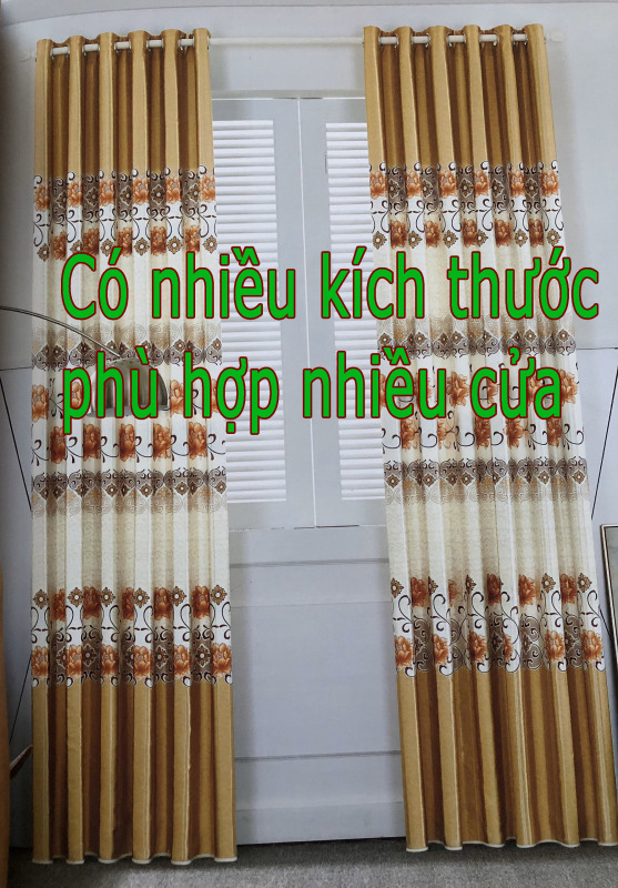Rèm màn cửa đẹp - hoa màu cam - vải tốt