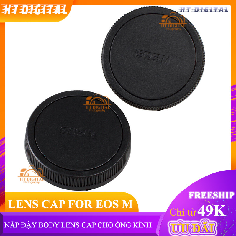 Nắp lens cap đậy body cho canon eos m - bộ nắp body và nắp đuôi lens cho canon ngàm eos m