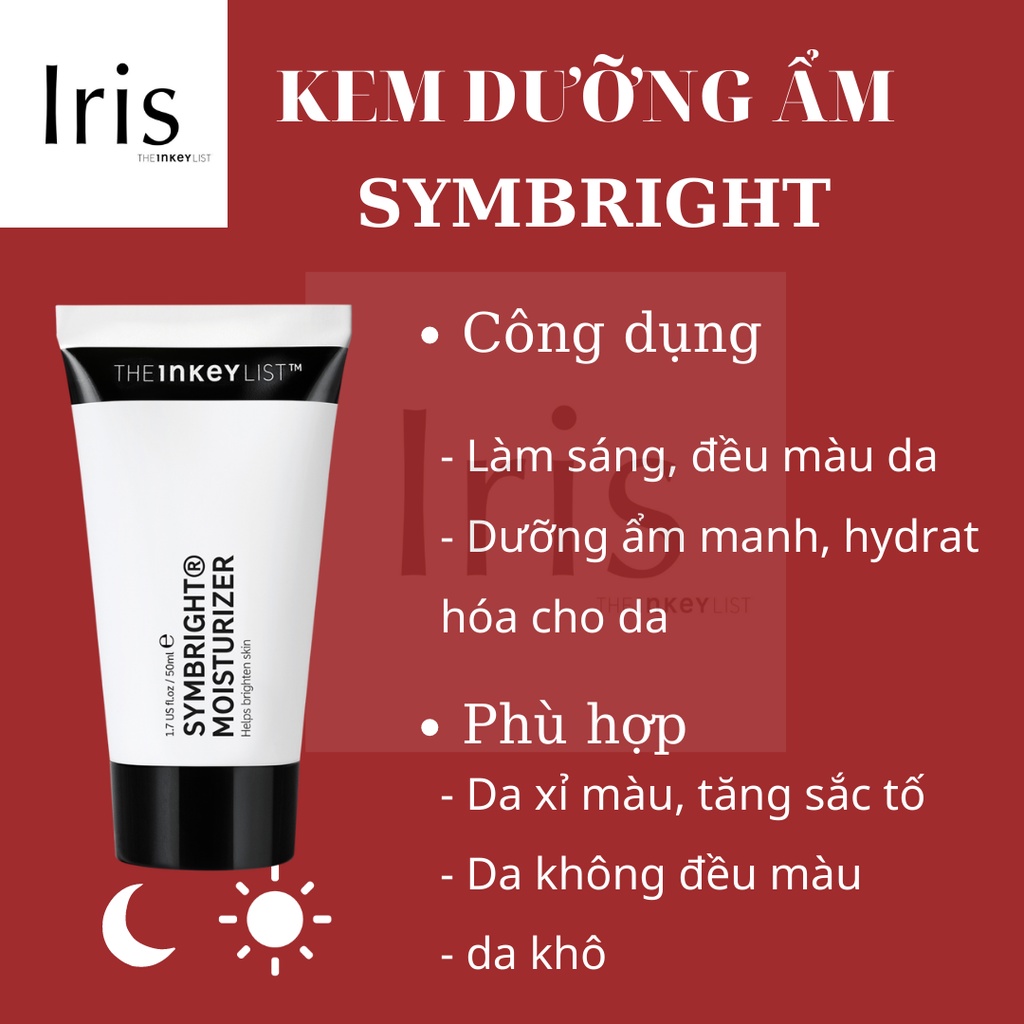 ✅ Kem dưỡng ẩm Symbright Moisturizer- The INKEY List (BILL CANADA)