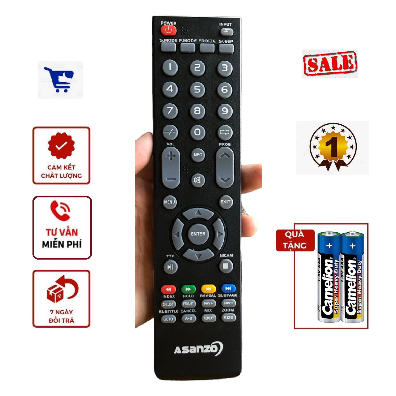 Điều khiển tivi asanzo lcd, remote tivi asanzo - hàng tốt, bấm từ xa tivi asanzo - lcd, led
