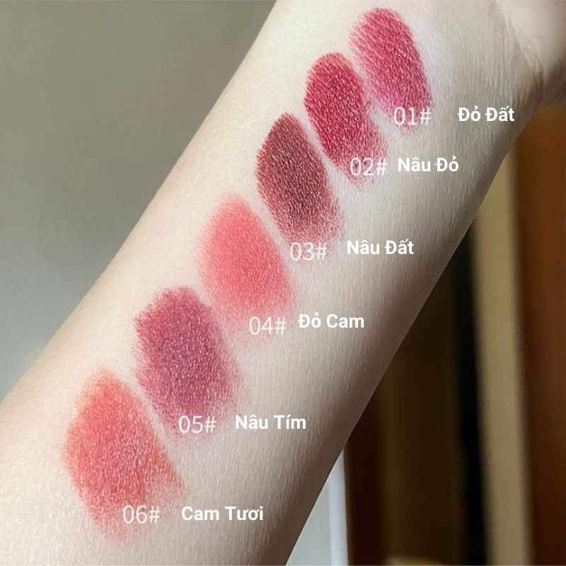 Son lì không trôi Herorange son lì dạng thỏi 6 màu lựa chọn He282