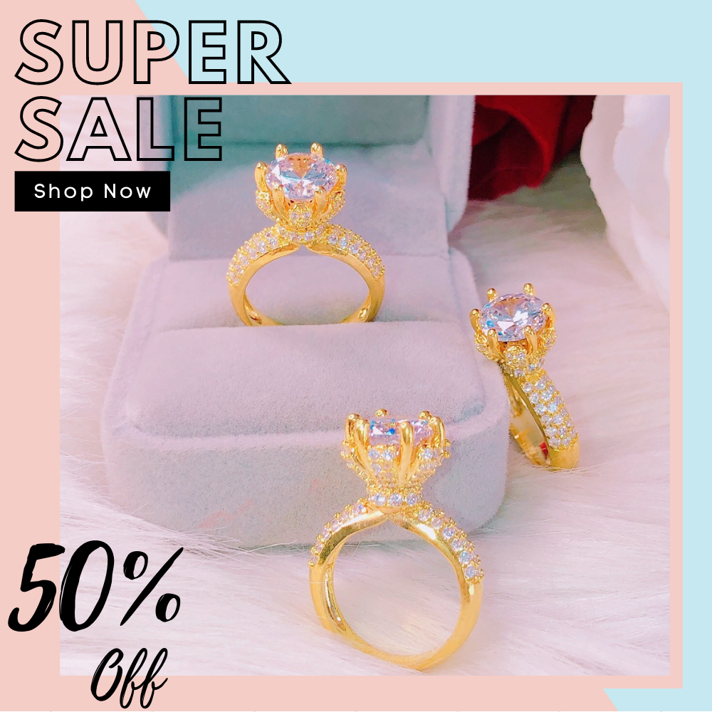 [HCM]Nhẫn nữ nhẫn hoa đài sen ngọc trai mạ vàng đính đá VƯƠNG MIỆN ÔM ngọc bích quyến rũ lấp lánh 18k Trang Sức Miga N202 - đeo đi tiệc đi chơi làm công sở cực sang chảnh và quý phái