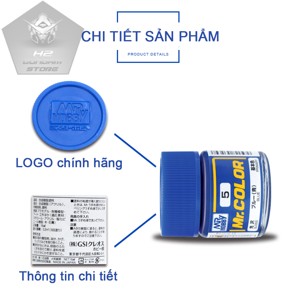 [Mr.Hobby] Sơn mô hình Mr.Color C1-C20 (Màu Basic)