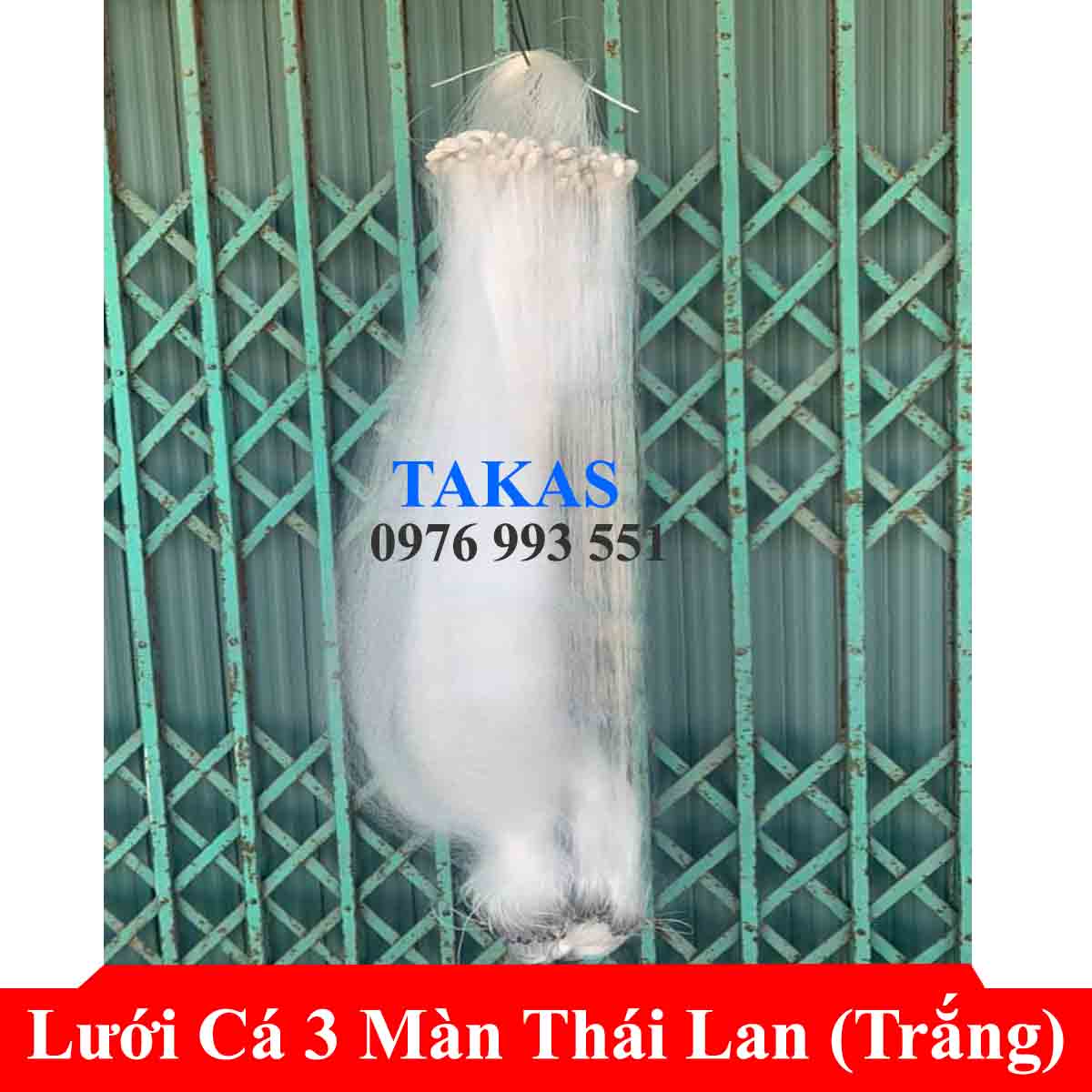 Lưới đánh cá ba màn tàng hình Thái Lan( trắng)-dài 100m,chì nặng đánh chìm,chiều cao 80cm,1m,1m2