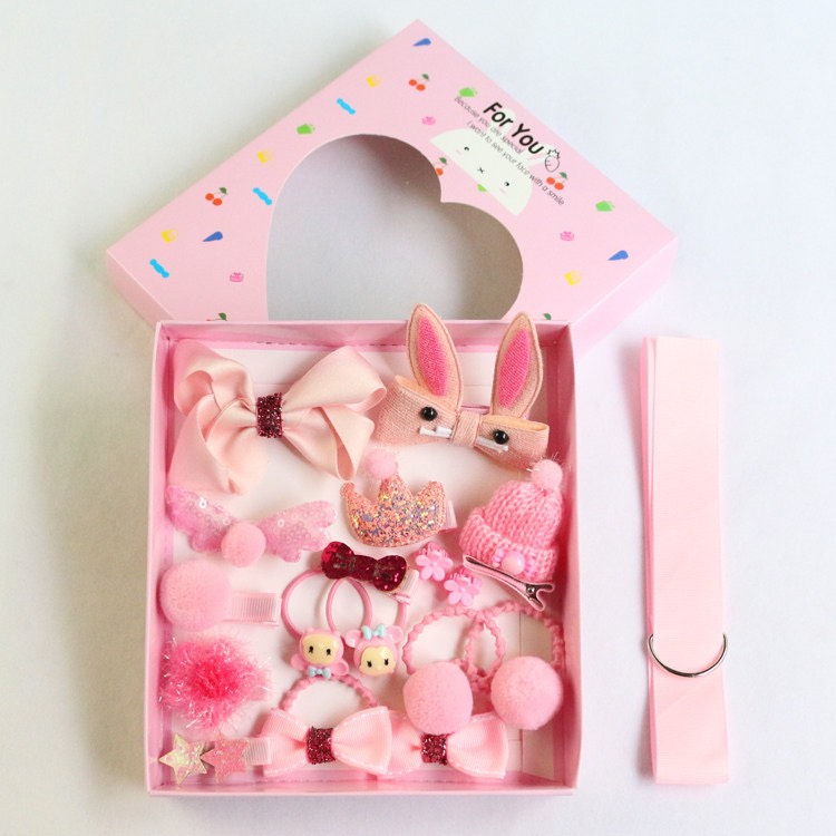 Set 17 Cặp Tóc, Dây Buộc Tóc Siêu Cute Dễ Thương Cho Bé Gái