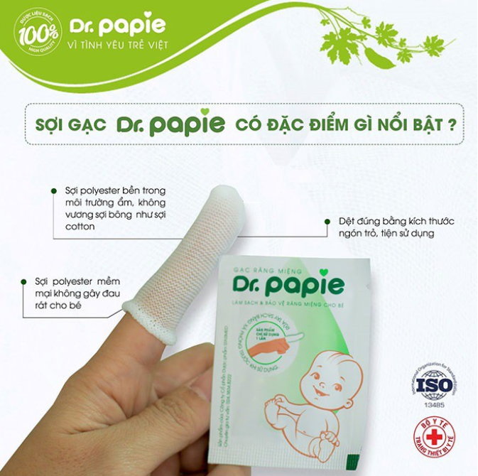 [DATE T08/27]Gạc Rơ Lưỡi Vệ Sinh Răng Miệng Cho Bé Dr Papie