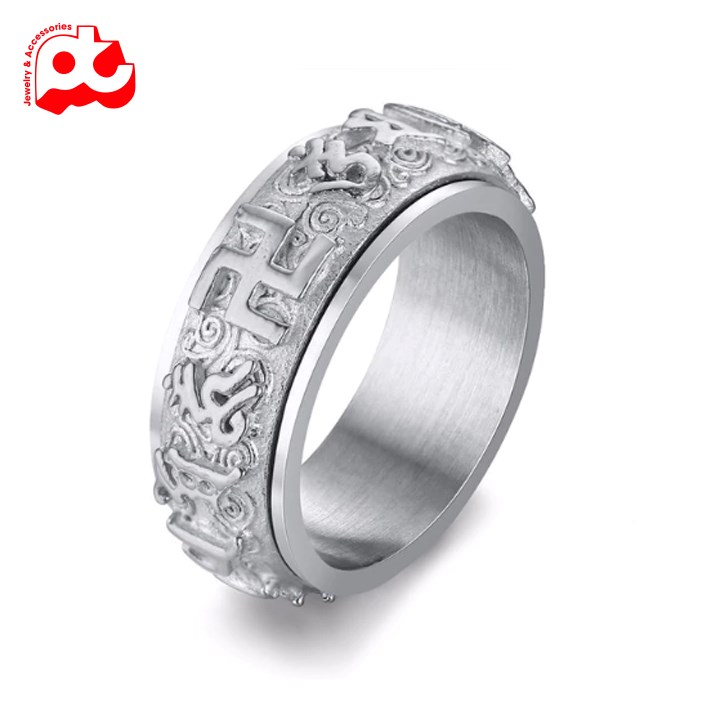 Nhẫn nam inox thời trang trangsucinoxtitanpt màu trắng thép không gỉ PTNNA21