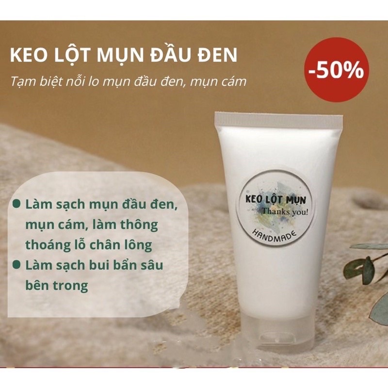 HỎA TỐC - Gel Lột Mụn Đầu Đen, Keo Lột Mụn Cám Handmade, Giúp Hỗ Trợ Làm Sạch Sâu Hiệu Quả