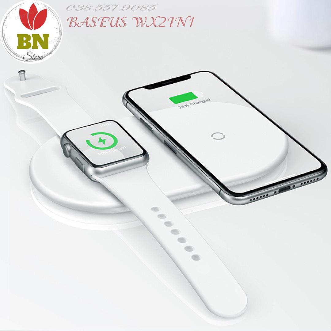 Giá Đế sạc nhanh không dây 2 in 1 Baseus WX2IN1 18W