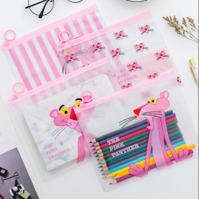 Túi đựng bút viết zip the pink panther - hình nhỏ