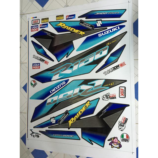 Tem rời raider fi r150 phối xanh lục chuyển