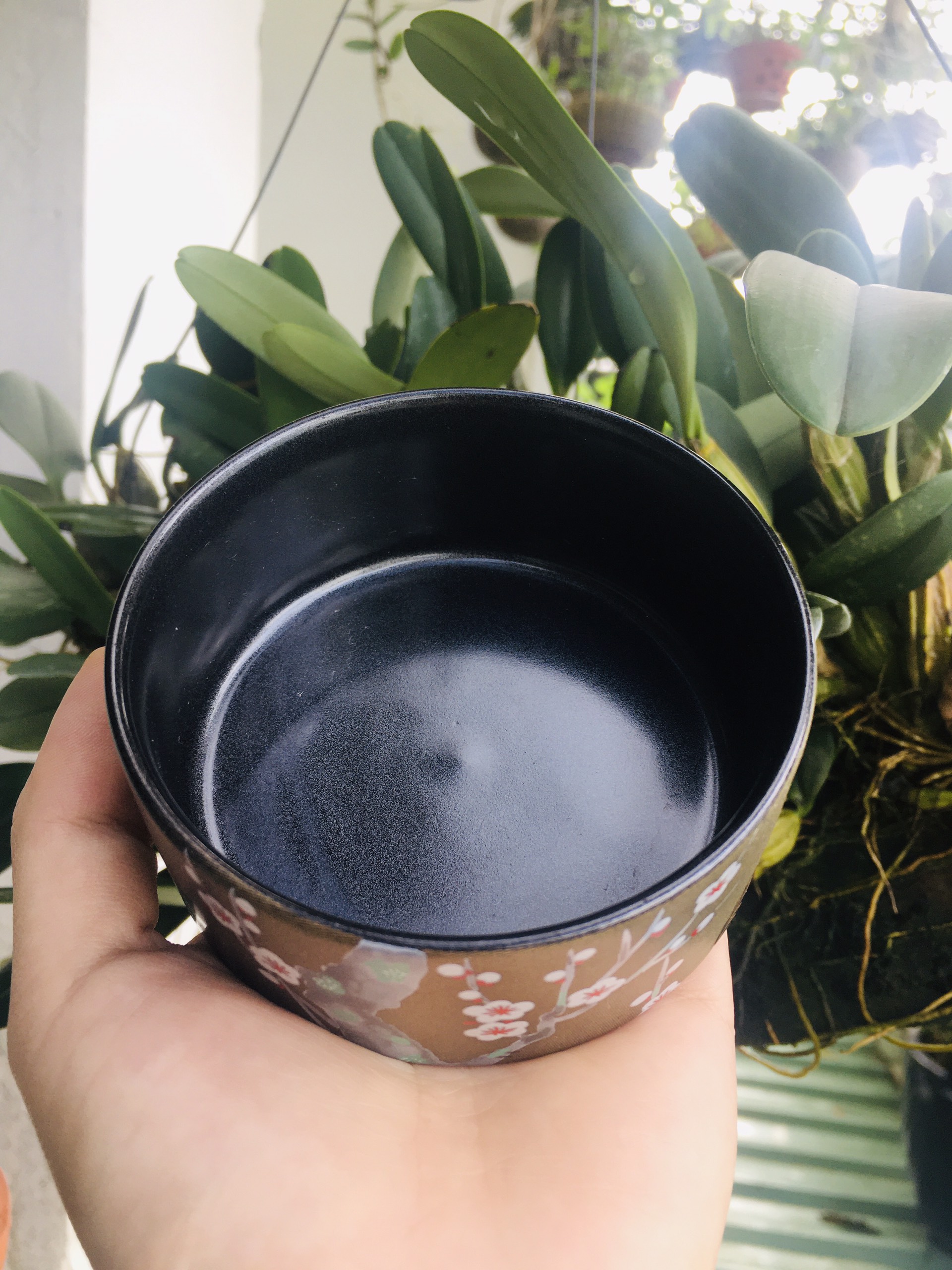 GỐM NHẬT - THỐ CHÉN NGŨ SẮC HOA ĐÀO ĐỎ TRẮNG
