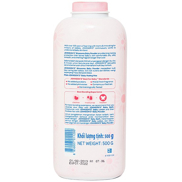 Phấn thơm Johnson's Baby hương hoa 500g