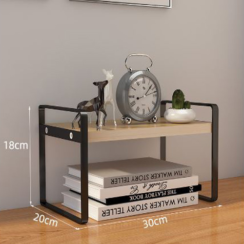 Kệ sách kệ trang trí để bàn mini chân sắt mặt gỗ