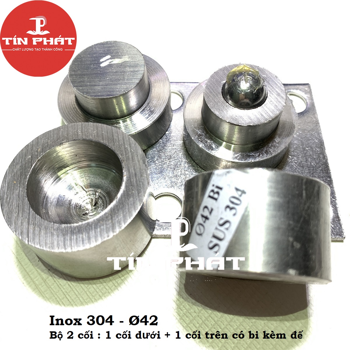 Bộ 2 bản lề cối xoay chịu lực - Chất liệu Inox 304 -  Ø42 - Dùng cho cửa cổng 1 cánh