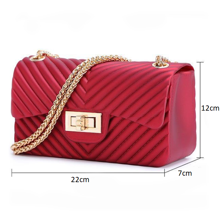 Túi xách nữ silicon lụa phong cách Hàn Quốc size 22cm