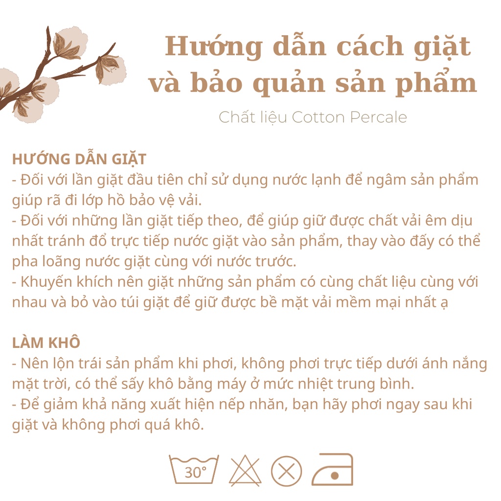 Vỏ gối họa tiết lụa tơ tằm COTTON PERCALE Envogue Home ( 50x70cm ) - 1 chiếc