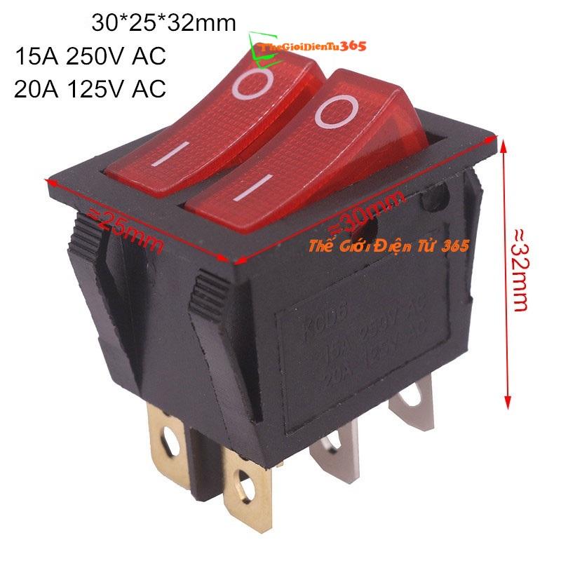 10 CÔNG TẮC BẬP BÊNH ĐÔI 20A-CÓ ĐÈN KCD6